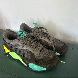 Puma RS-X Sneakers in Gray and Green